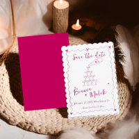 Funky Pink Handwritten Champagne Tower Wedding  S