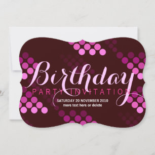 Funky Pink Party II Birthday Invitation