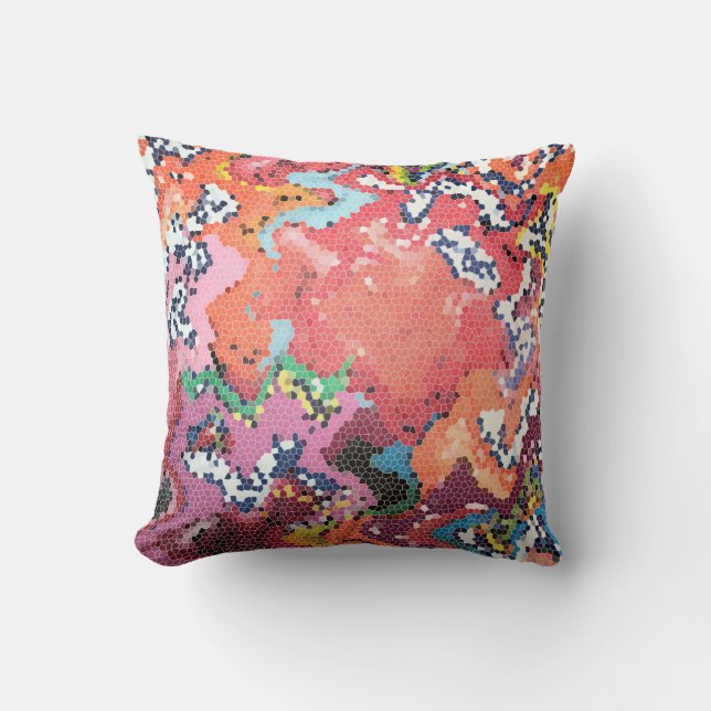 Funky Pink Pastels Abstract Cushion (Front)