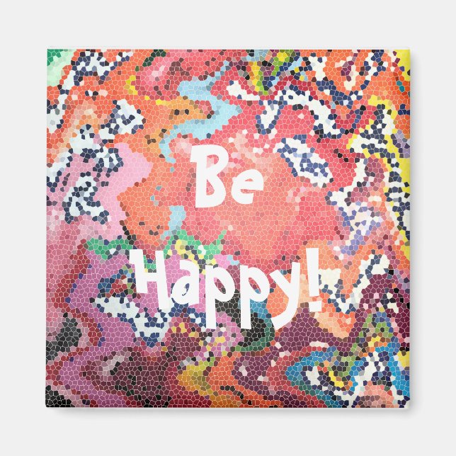 Funky Pink Pastels Abstract Magnet (Front)