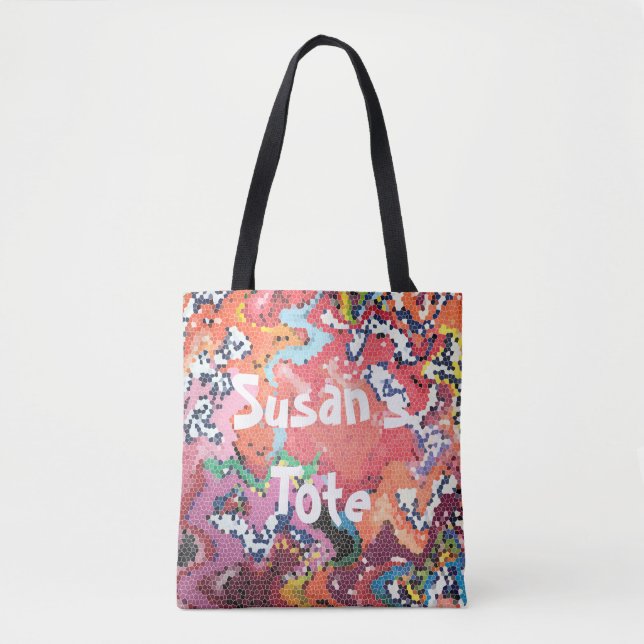 Funky Pink Pastels Abstract Tote Bag (Front)
