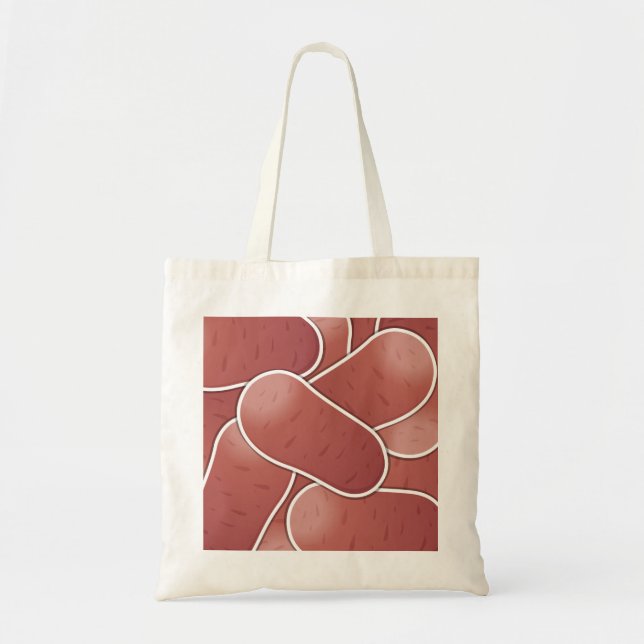 Funky pink potato tote bag (Front)