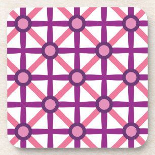 Funky Pink & Purple Pattern Coaster