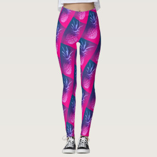 Funky Pink Purple Yummy Pineapple Leggings