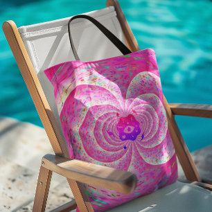 Funky Pink Spiral Tote Bag