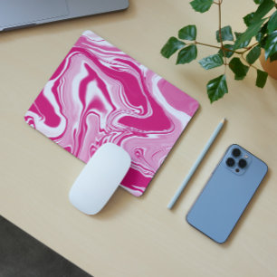 Funky Pink Swirl Tie Dye Mouse Pad