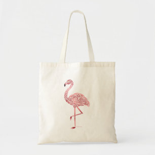 Funky Pink Tribal Flamingo Tote Bag