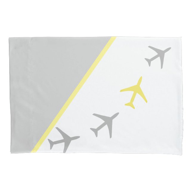 Funky Plane Aeroplane Pilot Aviation Flying Pillowcase (Front)