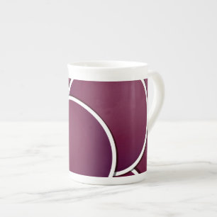 Funky plum bone china mug