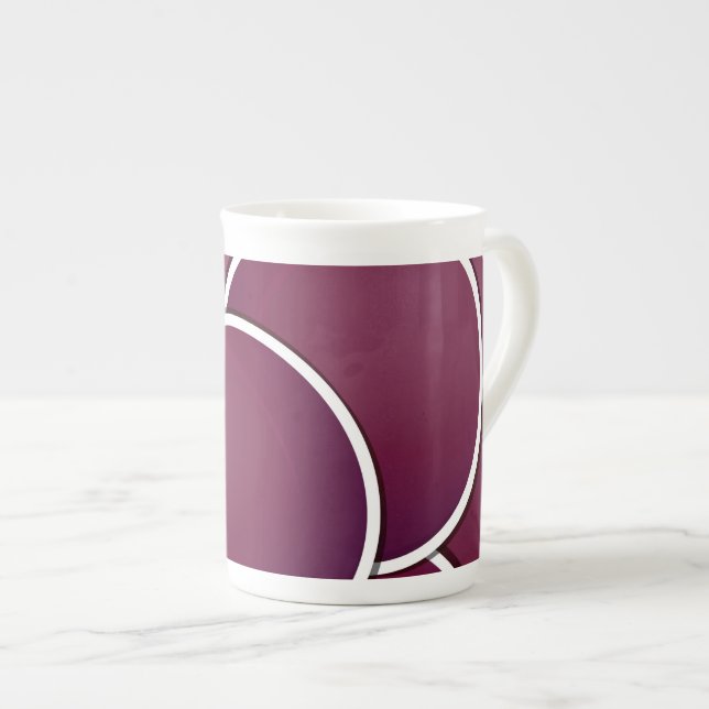 Funky plum bone china mug (Front Right)