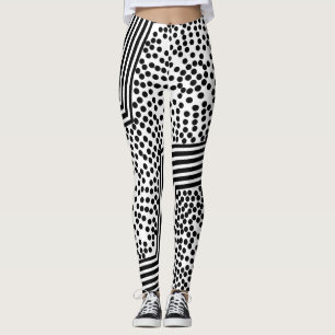 Funky Polka Dot Lines Bold Leggings