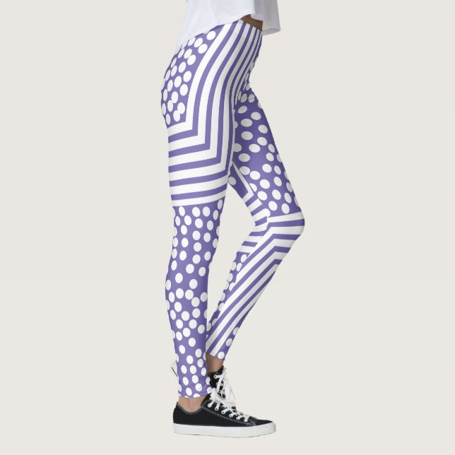 Funky Polka Dot Lines Bold Leggings (Right)