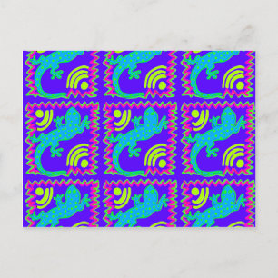Funky Polka Dot Lizard Pattern Animal Designs Postcard