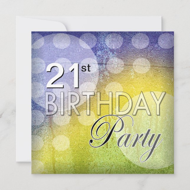 Funky Polka Dots 21st Birthday Party Invitations (Front)