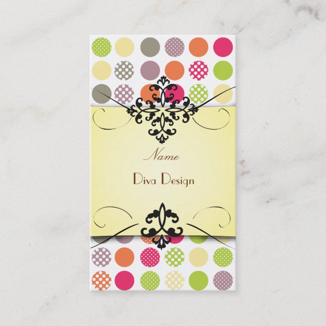 Funky Polka dots BusinessCard Business Card (Front)