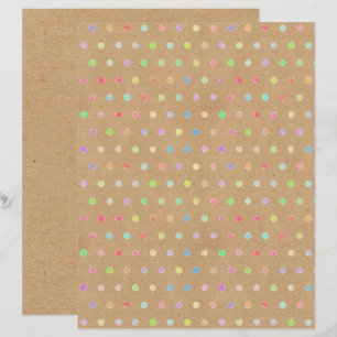 Funky Polkadots Faux Brown Kraft Scrapbook Paper