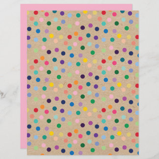 Funky Polkadots Faux Brown Kraft Scrapbook Paper
