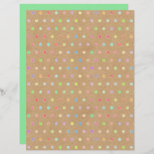 Funky Polkadots Faux Brown Kraft Scrapbook Paper