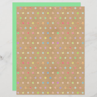 Funky Polkadots Faux Brown Kraft Scrapbook Paper