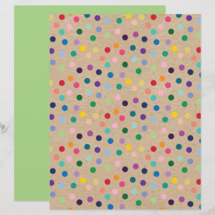 Funky Polkadots Faux Brown Kraft Scrapbook Paper