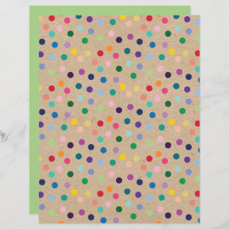 Funky Polkadots Faux Brown Kraft Scrapbook Paper