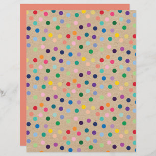 Funky Polkadots Faux Brown Kraft Scrapbook Paper