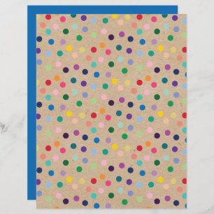 Funky Polkadots Faux Brown Kraft Scrapbook Paper