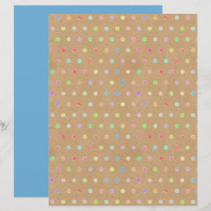 Funky Polkadots Faux Brown Kraft Scrapbook Paper