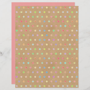 Funky Polkadots Faux Brown Kraft Scrapbook Paper