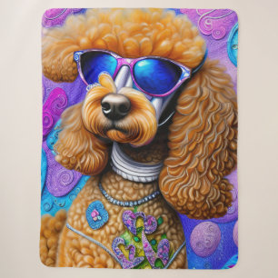 Funky Poodle Sherpa Blanket