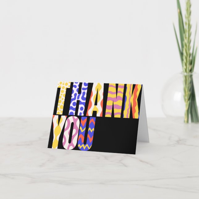 Funky Pop Bold Retro Typography Vibrant Thank You  (Front)
