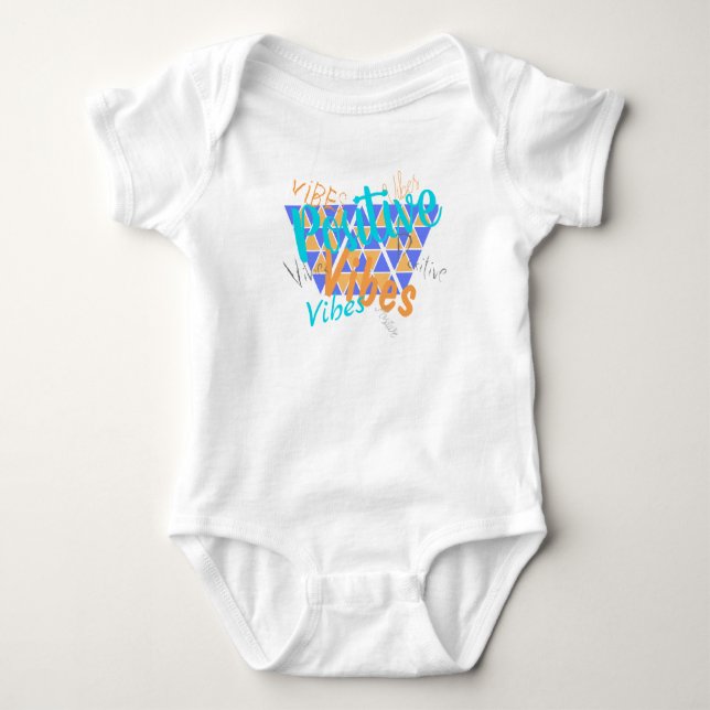 Funky Positive Vibes Baby Bodysuit (Front)