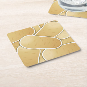 Funky potato square paper coaster