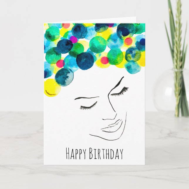 Funky psychedelic bubble hair card (Front)