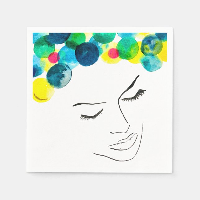 Funky psychedelic bubble hair napkin (Front)