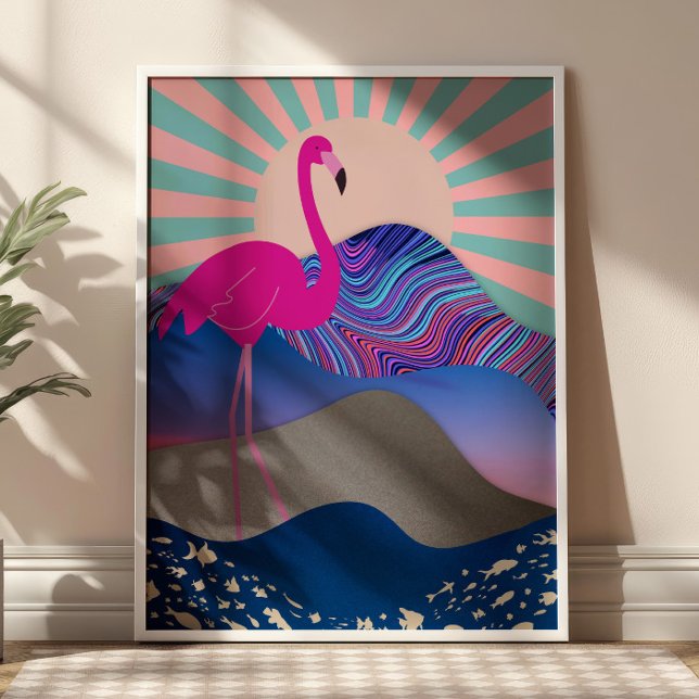 Funky Psychedelic Flamingo Poster (Creator Uploaded)
