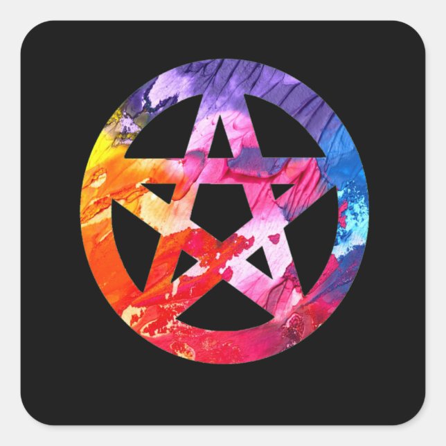 Funky Psychedelic Pentacle Sticker (Front)