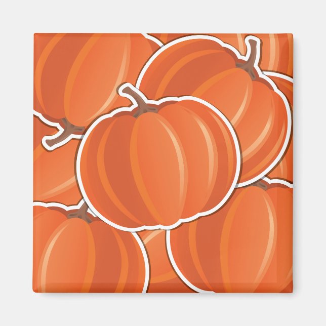 Funky pumpkin magnet (Front)