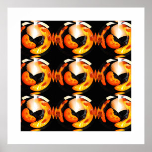 Funky pumpkins art poster