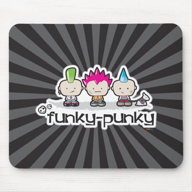 Funky-Punky Black Mousepad (Front)