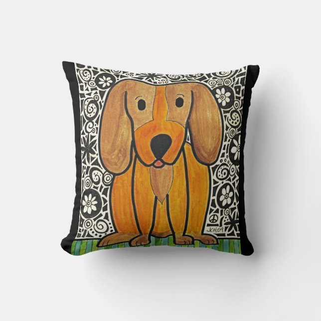 Funky Puppy Art Pillow (Front)