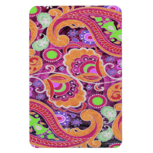 Funky Purple Abstract Retro Paisley Pattern Magnet