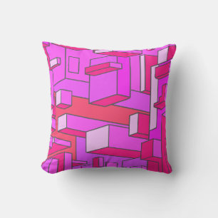 Funky Purple and Red Throw Pillow