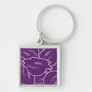 Funky purple cabbage key ring