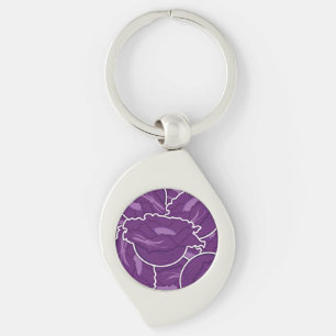 Funky purple cabbage key ring