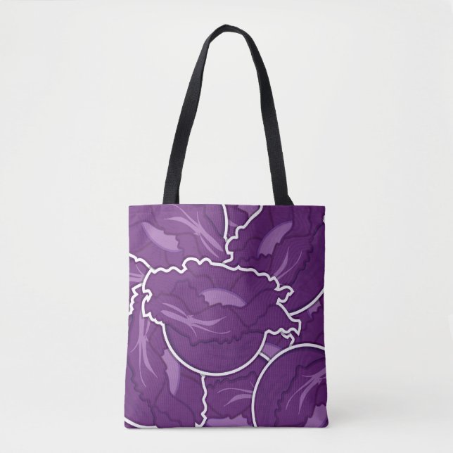 Funky purple cabbage tote bag (Front)
