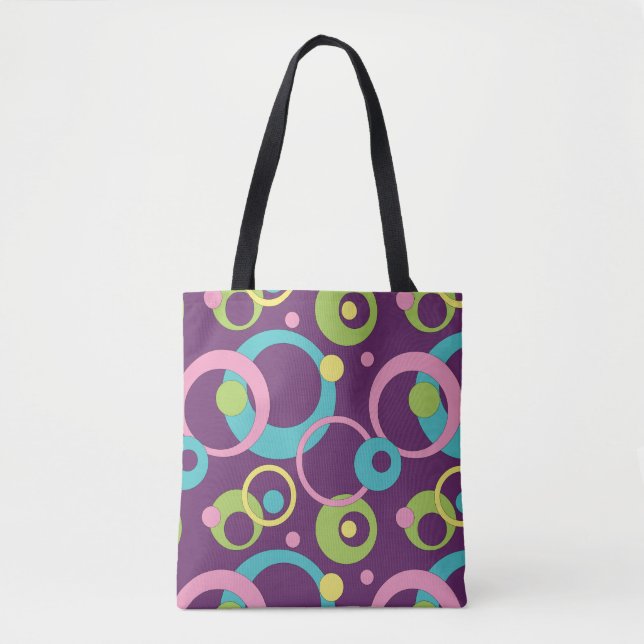 Funky Purple Circles All-Over-Print Bag (Front)