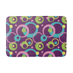 Funky Purple Circles Bath Mat