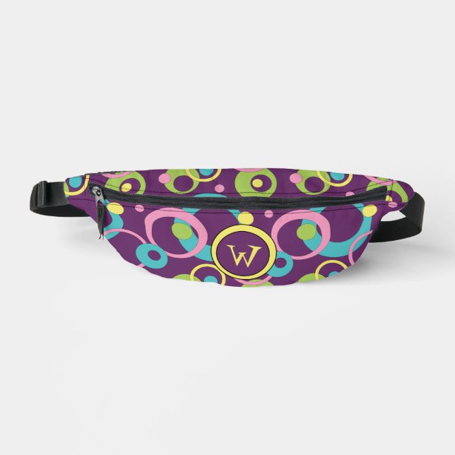 Funky Purple Circles Bum Bags (Front)