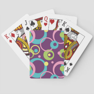 Funky Purple Circles Classic Playing Cards